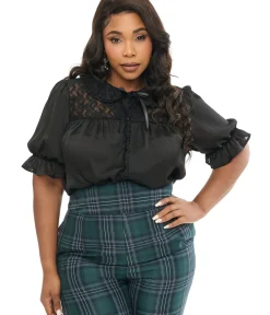 Unique Vintage Blouses|Blouses>Smak Parlour Plus Size Ivory Puff Sleeve Blouse