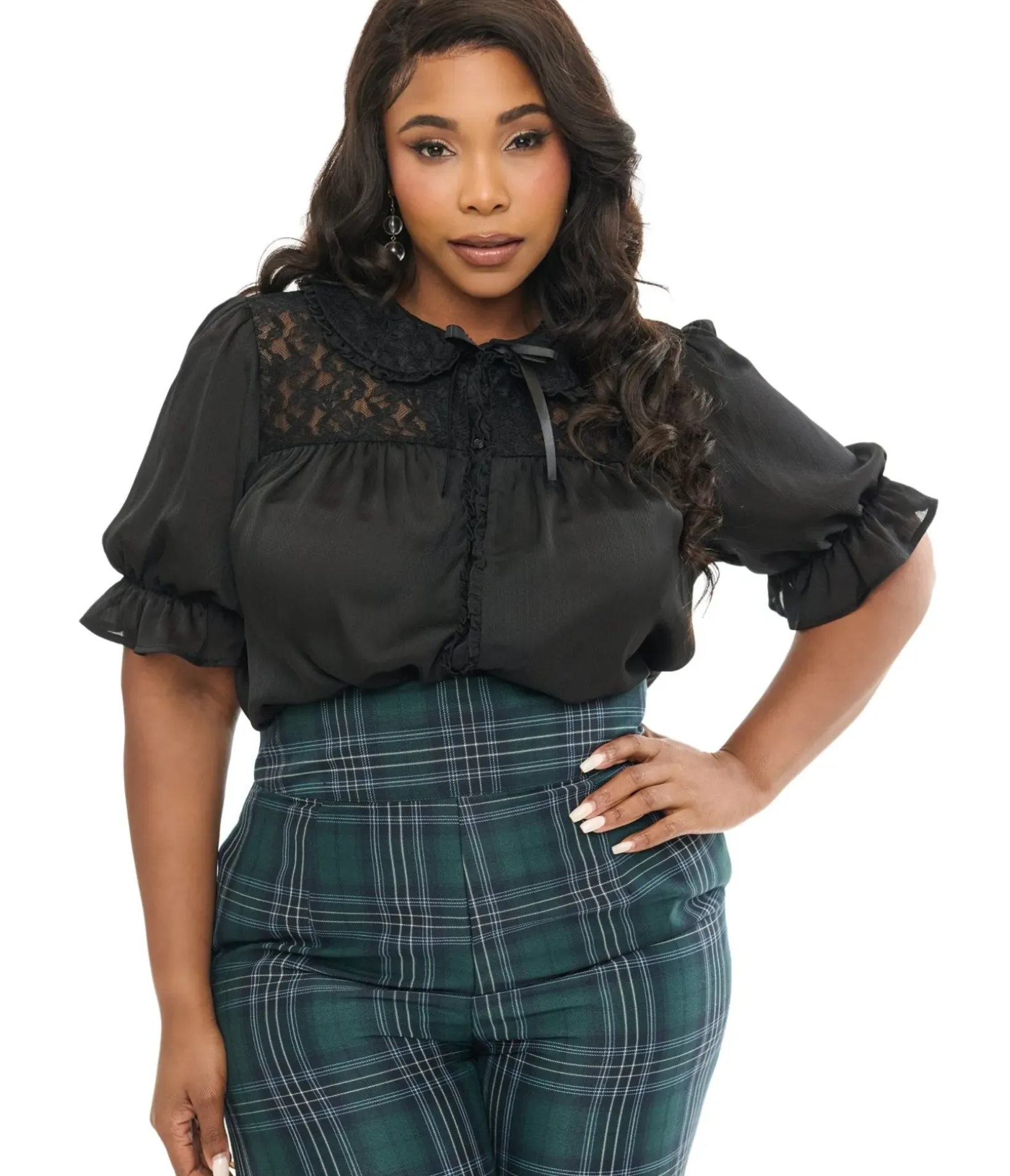 Unique Vintage Blouses|Blouses>Smak Parlour Plus Size Ivory Puff Sleeve Blouse