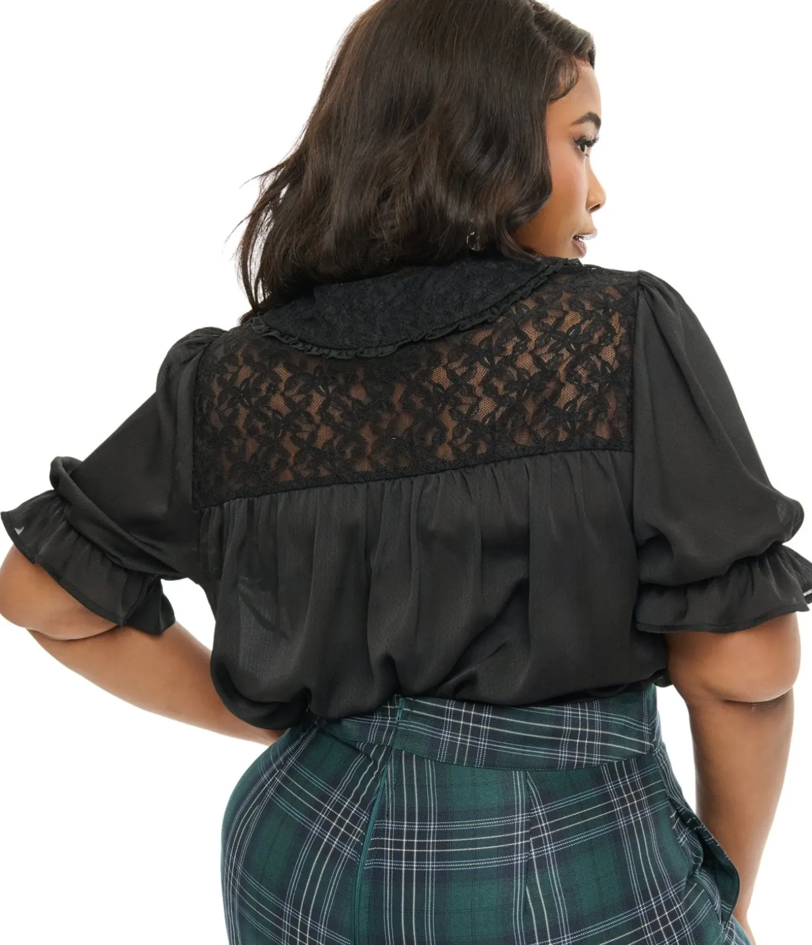 Unique Vintage Blouses|Blouses>Smak Parlour Plus Size Ivory Puff Sleeve Blouse