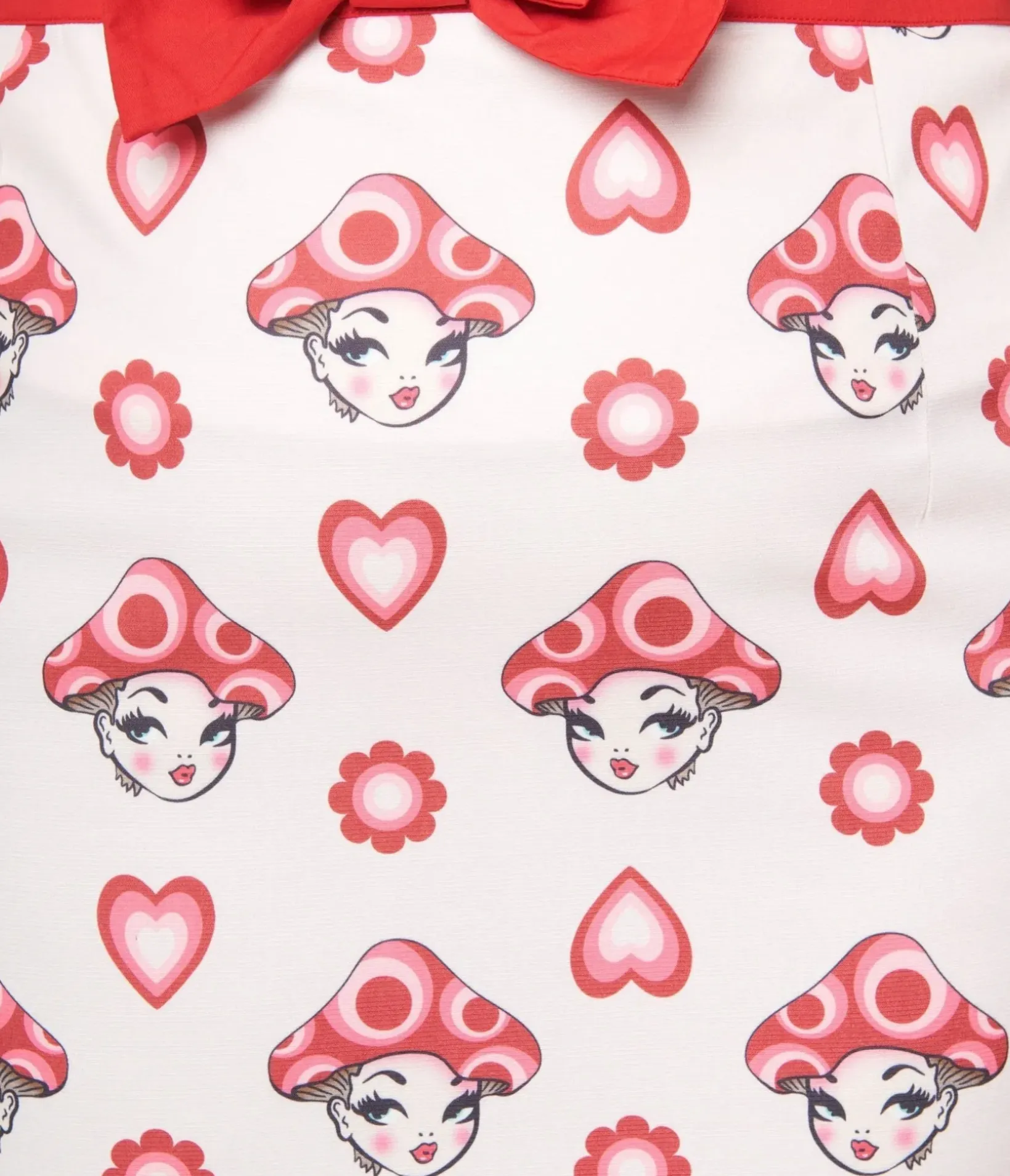Unique Vintage Skirts|Skirts>Smak Parlour Plus Size Pink & Red Madam Mushroom Mod Skirt