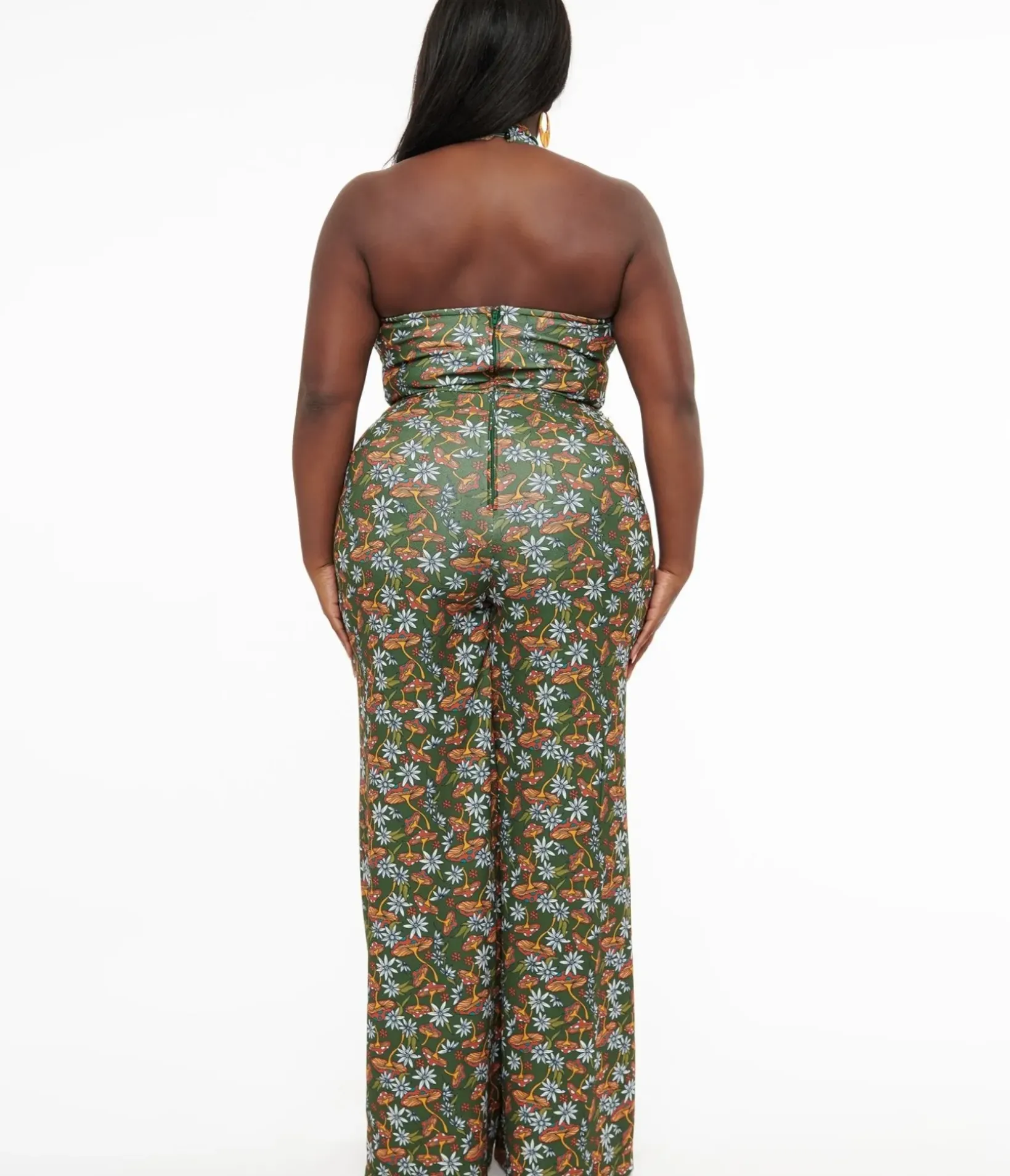 Unique Vintage Rompers & Jumpsuits|Rompers & Jumpsuits>Smak Parlour Plus Size 1960s Green & Orange Mushroom Glamour Goddess Jumpsuit