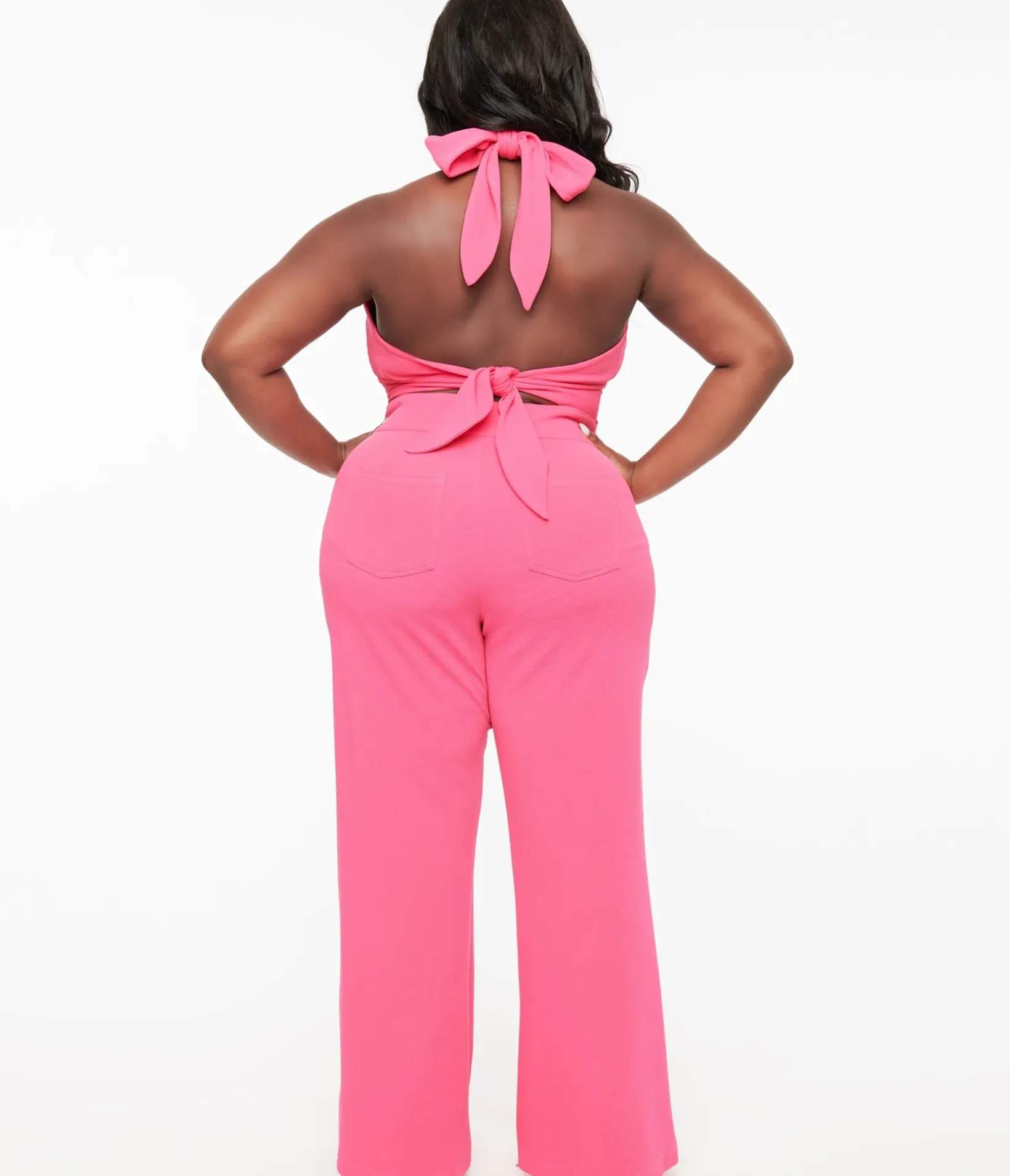 Unique Vintage Pants|Pants>Smak Parlour Plus Size 1960s Hot Pink High Waist Flare Pants