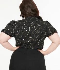 Unique Vintage Blouses|Blouses>Smak Parlour Plus Size 1960s Ivory Lace Puff Sleeve Blouse