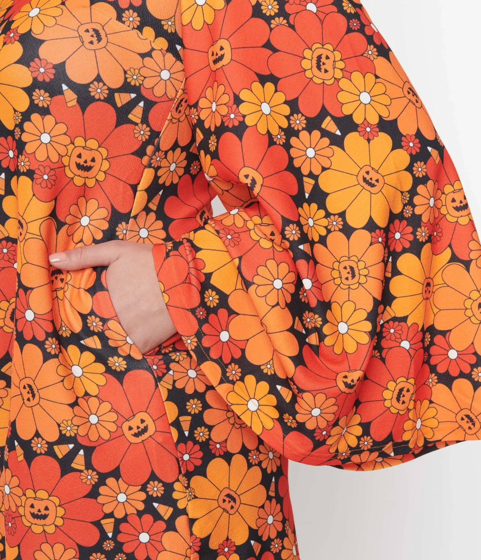 Unique Vintage Pocket Dresses|Everyday Dresses>Smak Parlour Pumpkin Mod Floral Downtown Scene Mini Dress