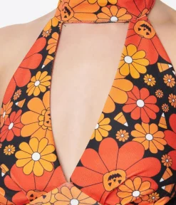 Unique Vintage Rompers & Jumpsuits|Rompers & Jumpsuits>Smak Parlour Pumpkin Mod Floral Glamour Goddess Jumpsuit