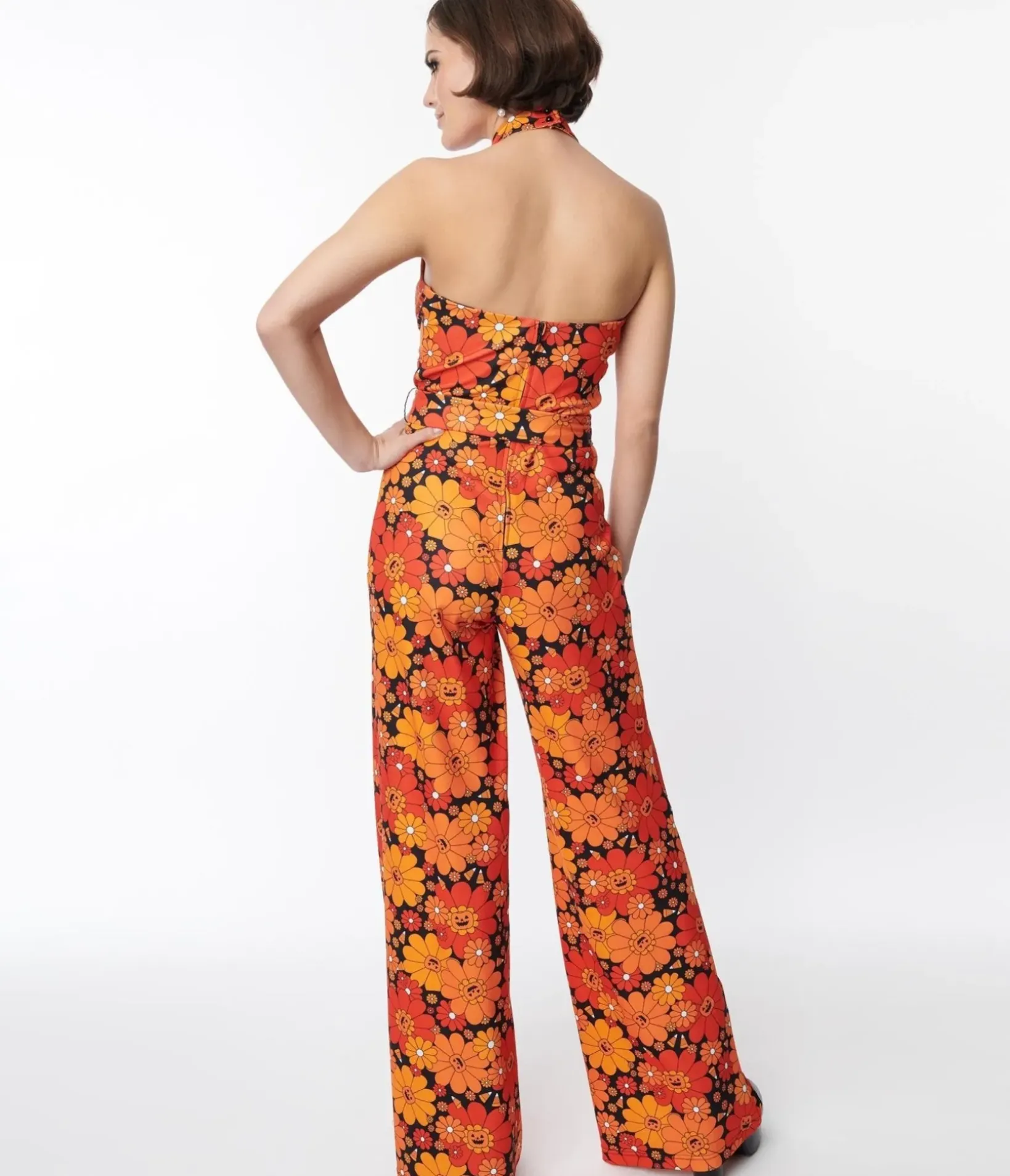 Unique Vintage Rompers & Jumpsuits|Rompers & Jumpsuits>Smak Parlour Pumpkin Mod Floral Glamour Goddess Jumpsuit