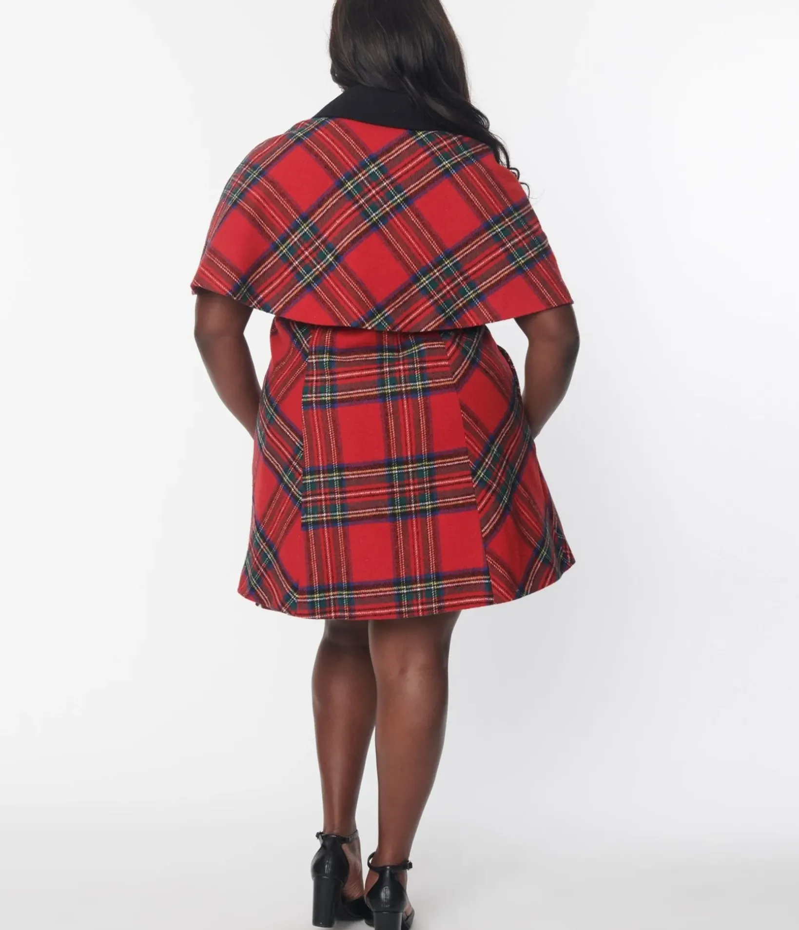 Unique Vintage Coats & Jackets|Work Wear>Smak Parlour Red Tartan Plaid Coat