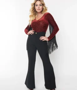 Unique Vintage Pants|Pants>Smak Parlour 1970s Black Find Your Flare Pants