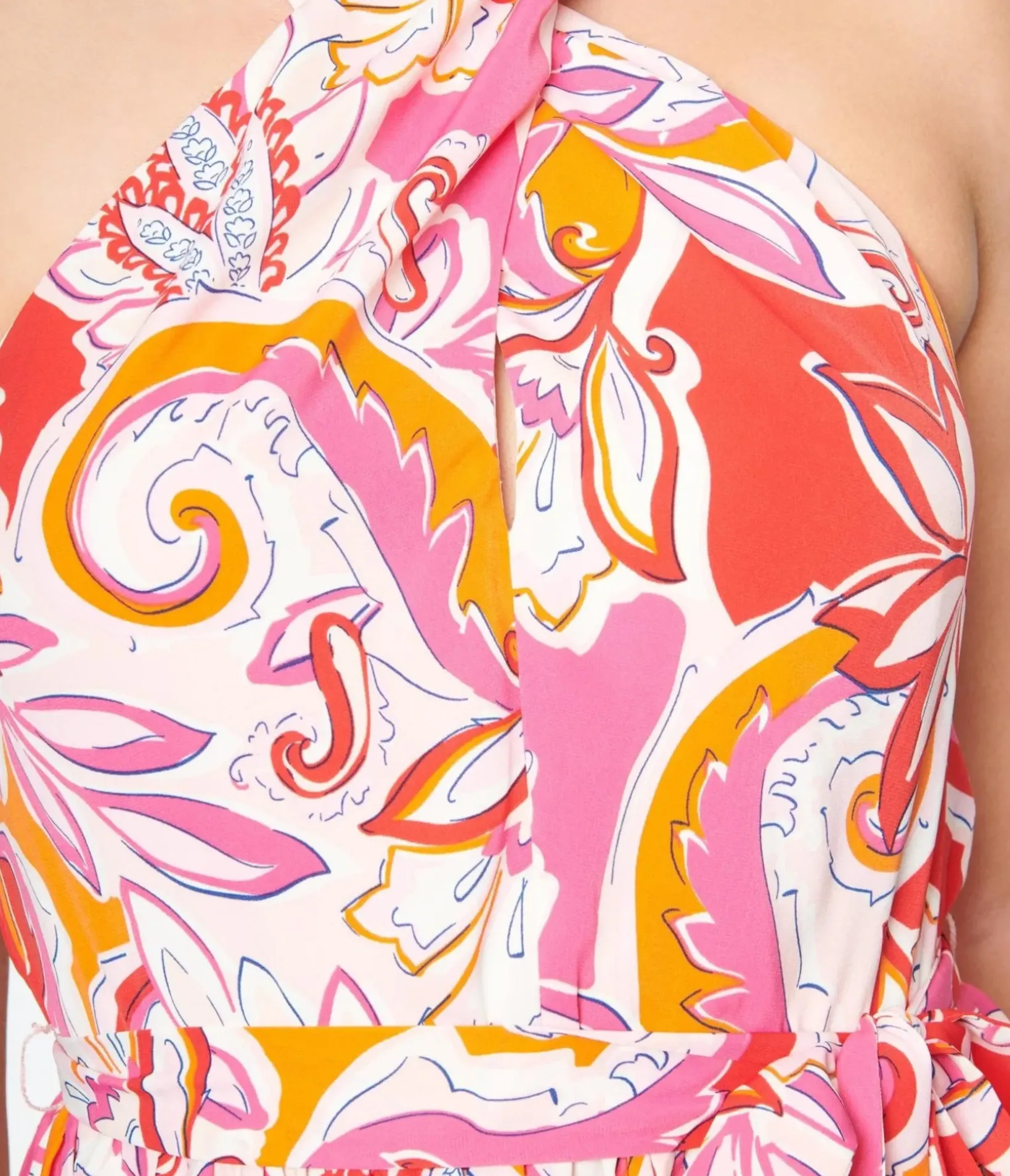Unique Vintage Maxi|Everyday Dresses>Smak Parlour 1970s Pink & Red Floral Budding Romance Maxi Dress