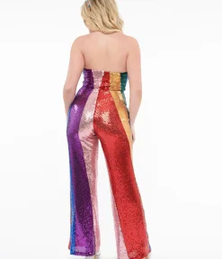 Unique Vintage Rompers & Jumpsuits|Pride>Smak Parlour 1960s Rainbow Sequin Glamour Goddess Jumpsuit