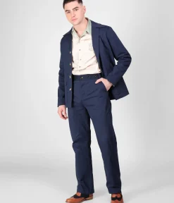 Unique Vintage Pants>1960s Navy High Waisted Ethan Trousers