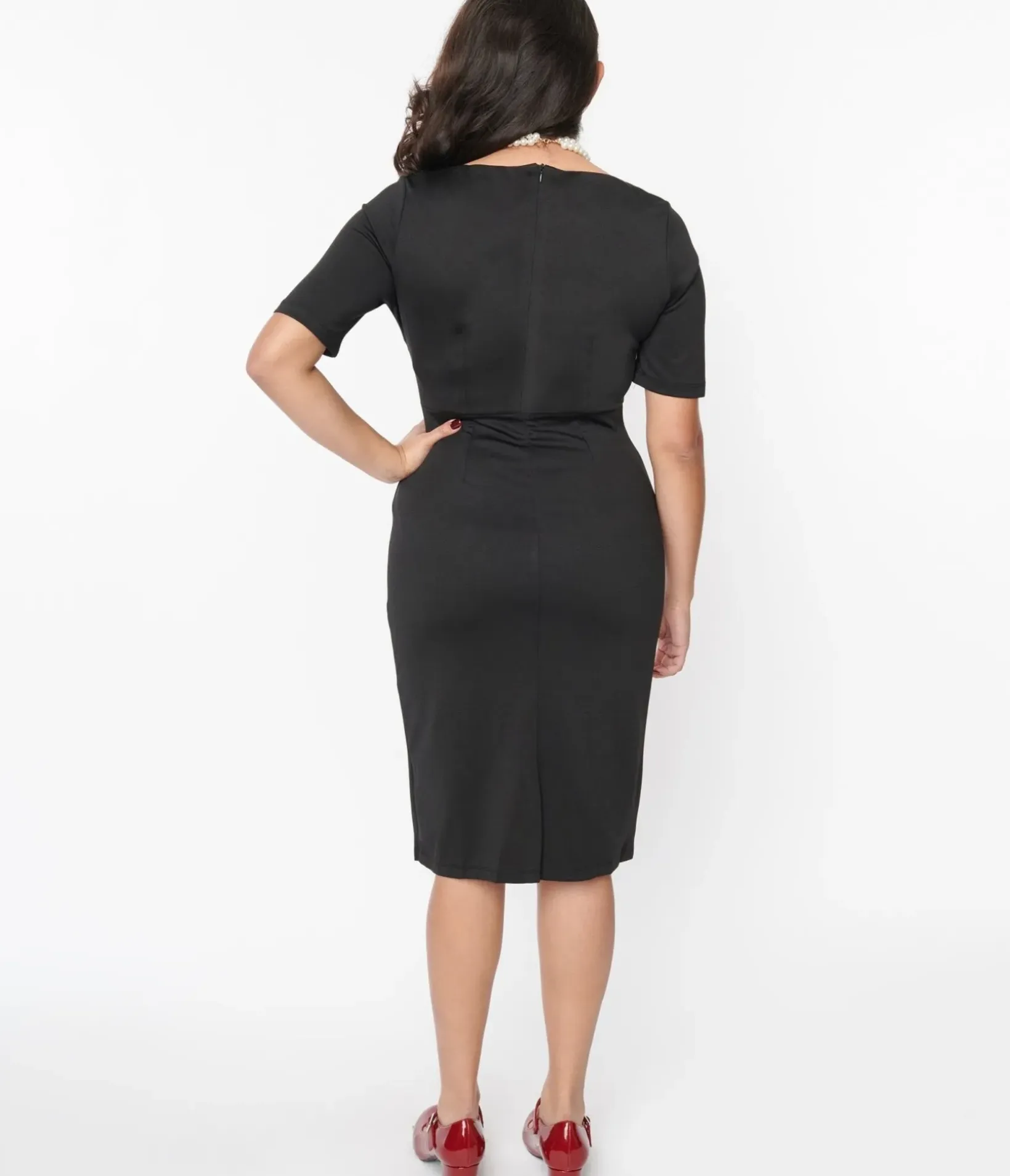 Unique Vintage Pencil|Everyday Dresses>Soot Black Wiggle Dress