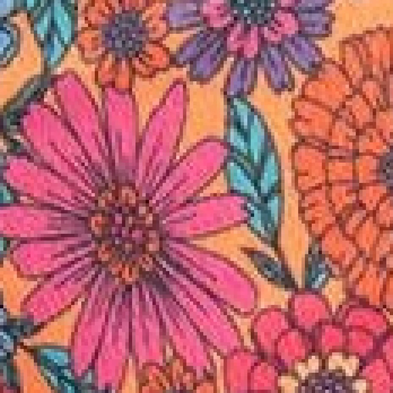 Unique Vintage Swim Bottoms>1970s Orange & Floral High Leg Swim Bottoms