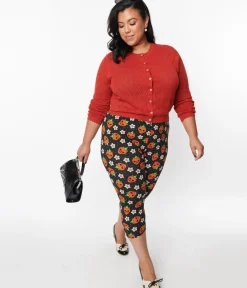 Unique Vintage Halloween>Sourpuss Black Berry Dead Capris
