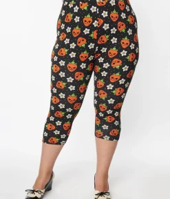 Unique Vintage Halloween>Sourpuss Black Berry Dead Capris