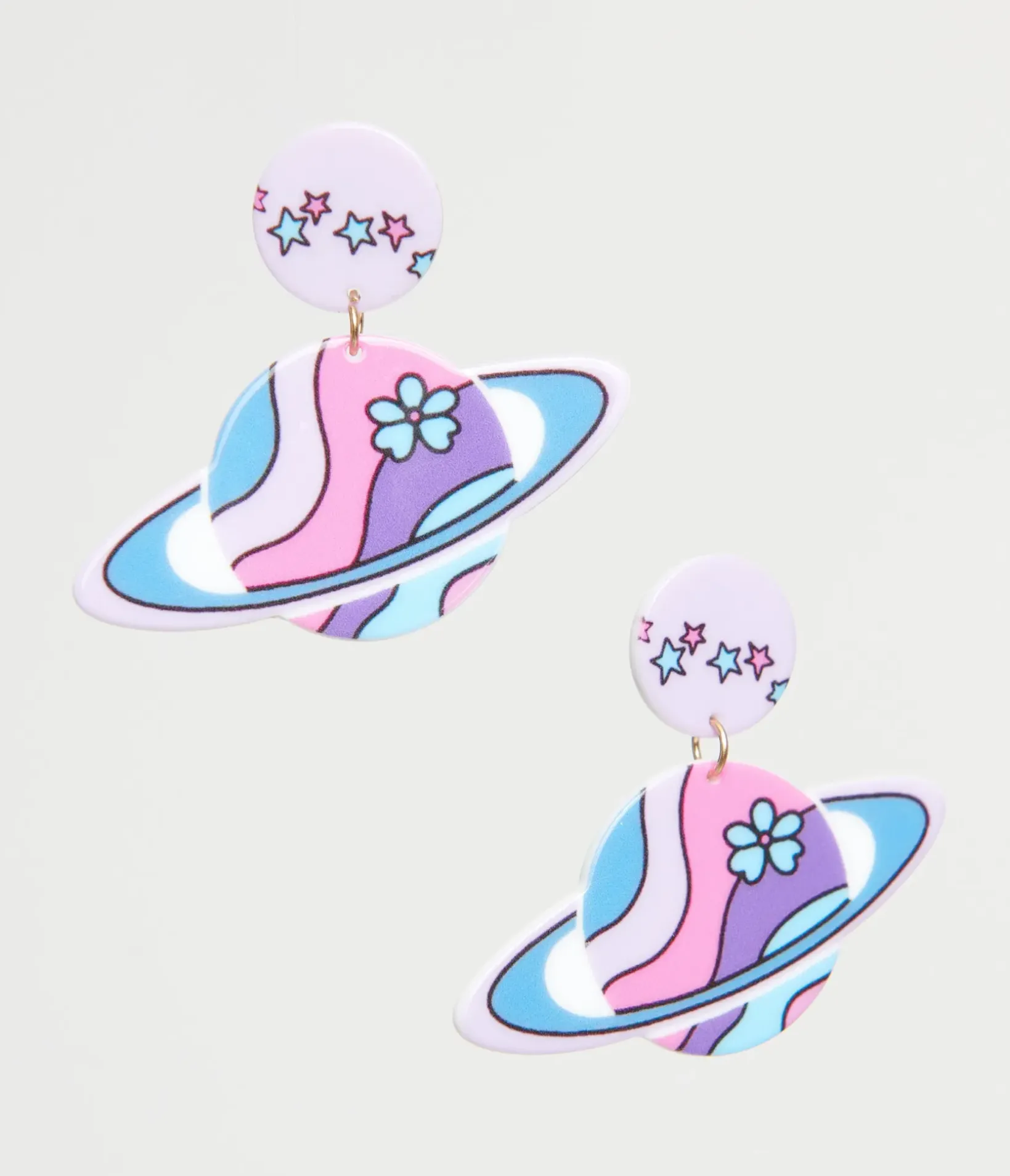 Unique Vintage Earrings>1960s Pastel Saturn Earrings