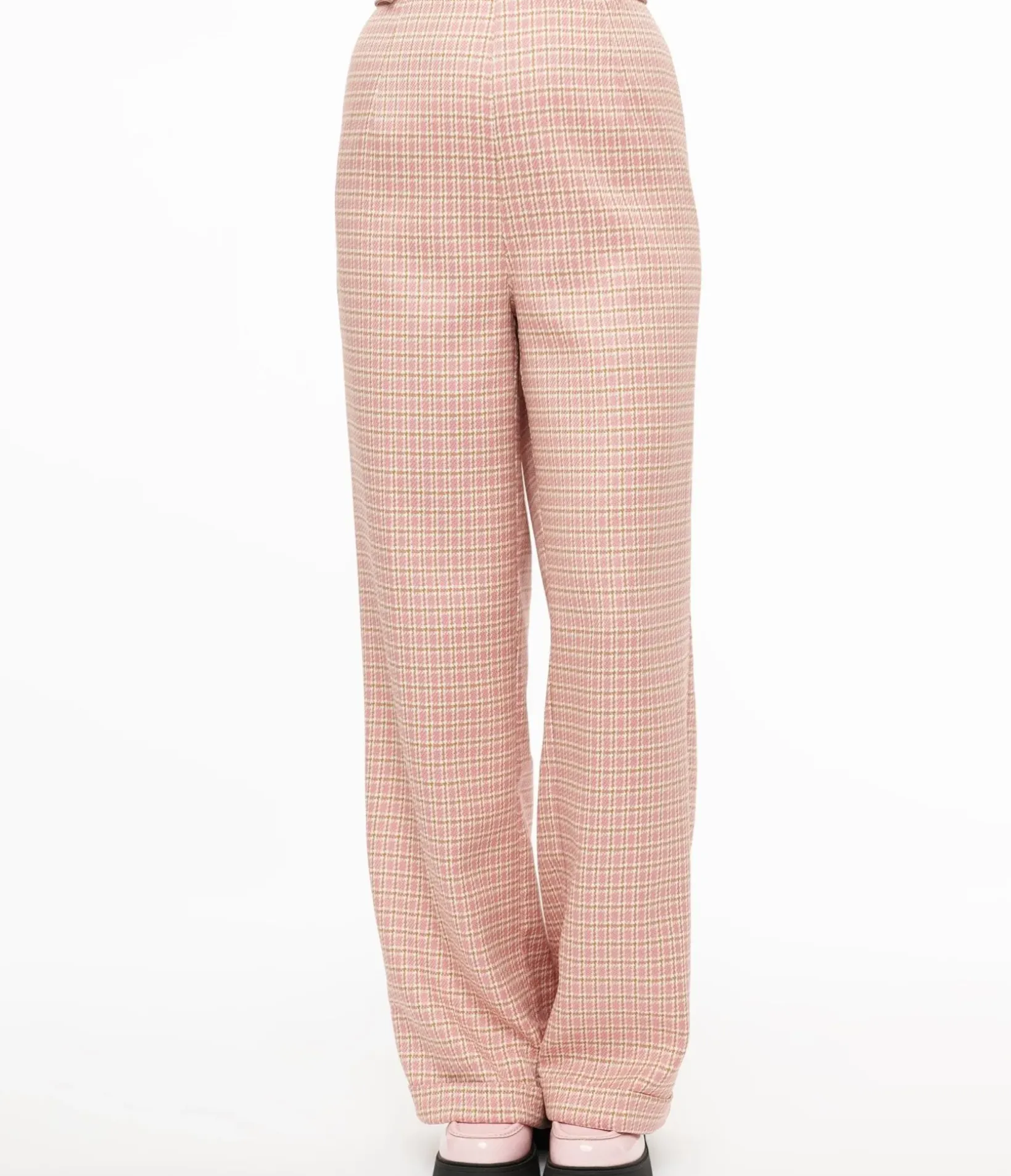 Unique Vintage Pants|Work Wear>1940s Pink Check Ruby Trousers