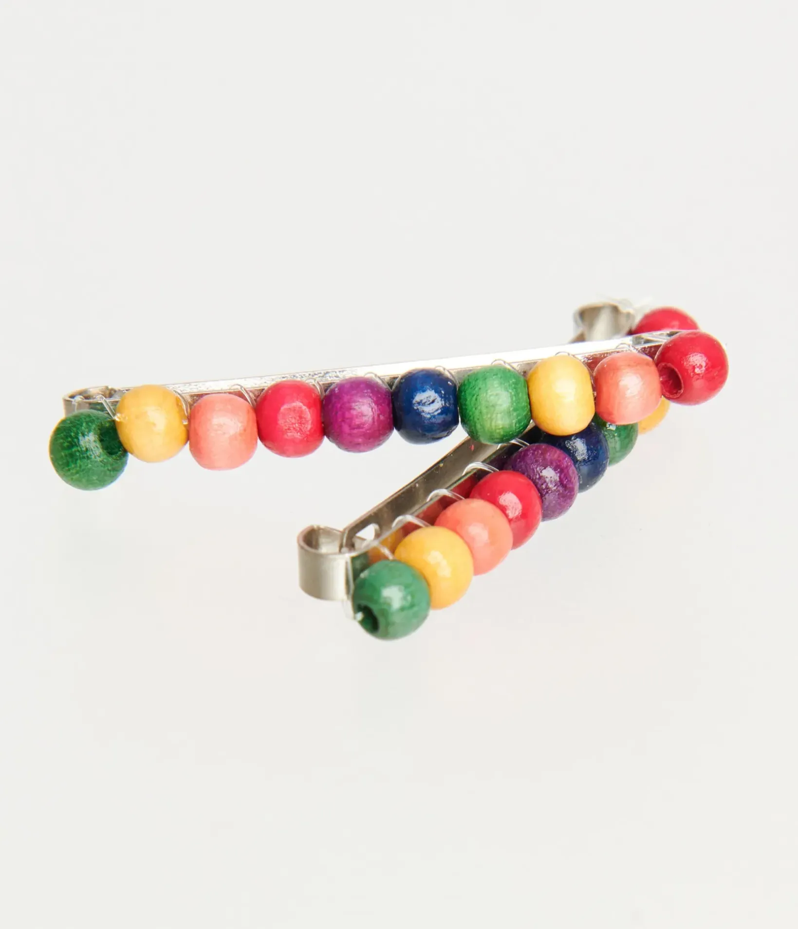 Unique Vintage Pride|Hair Clips>1980s Rainbow Beaded Barrette Set