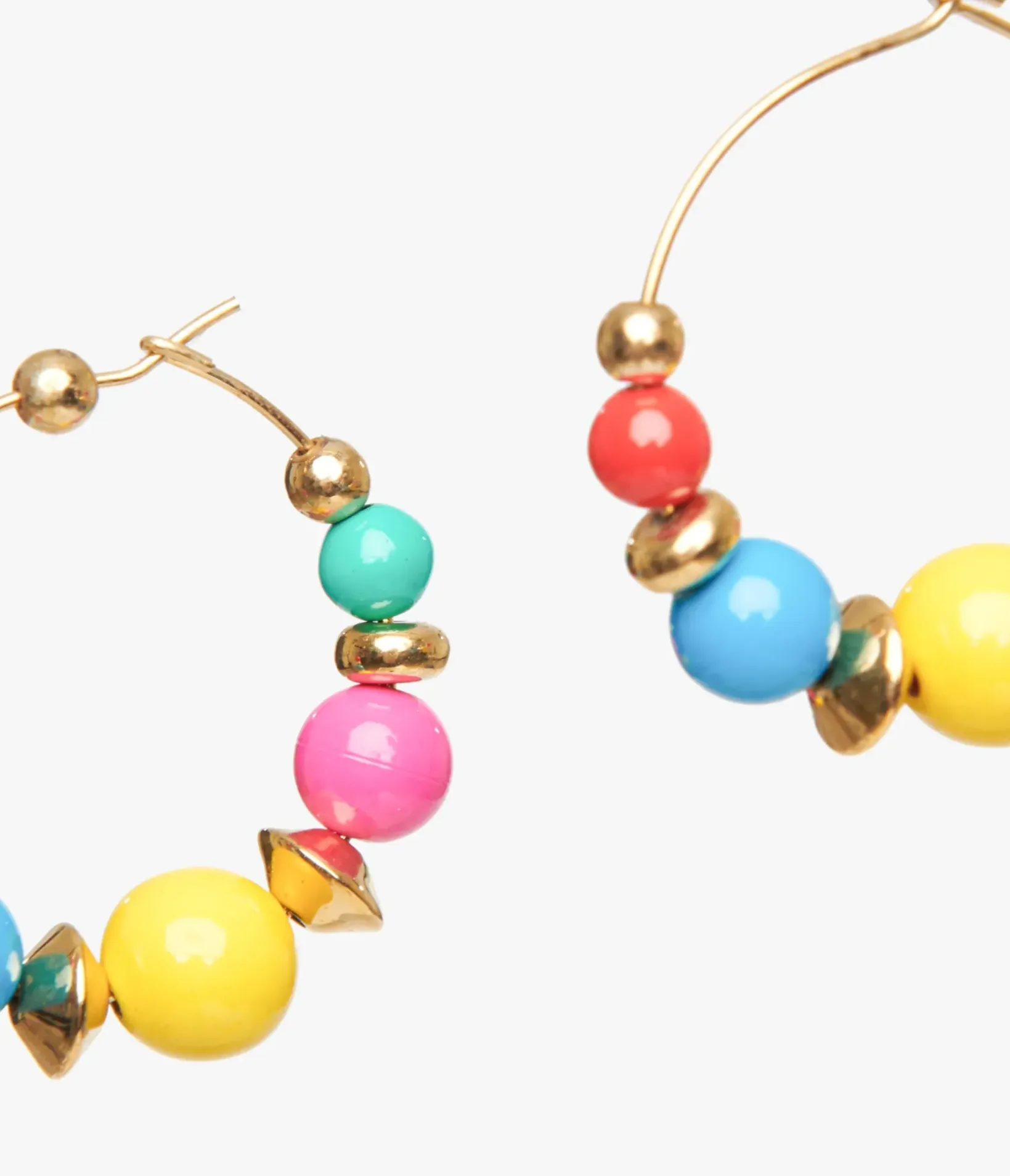 Unique Vintage Pride|Earrings>1980s Rainbow Bead Hoop Earrings