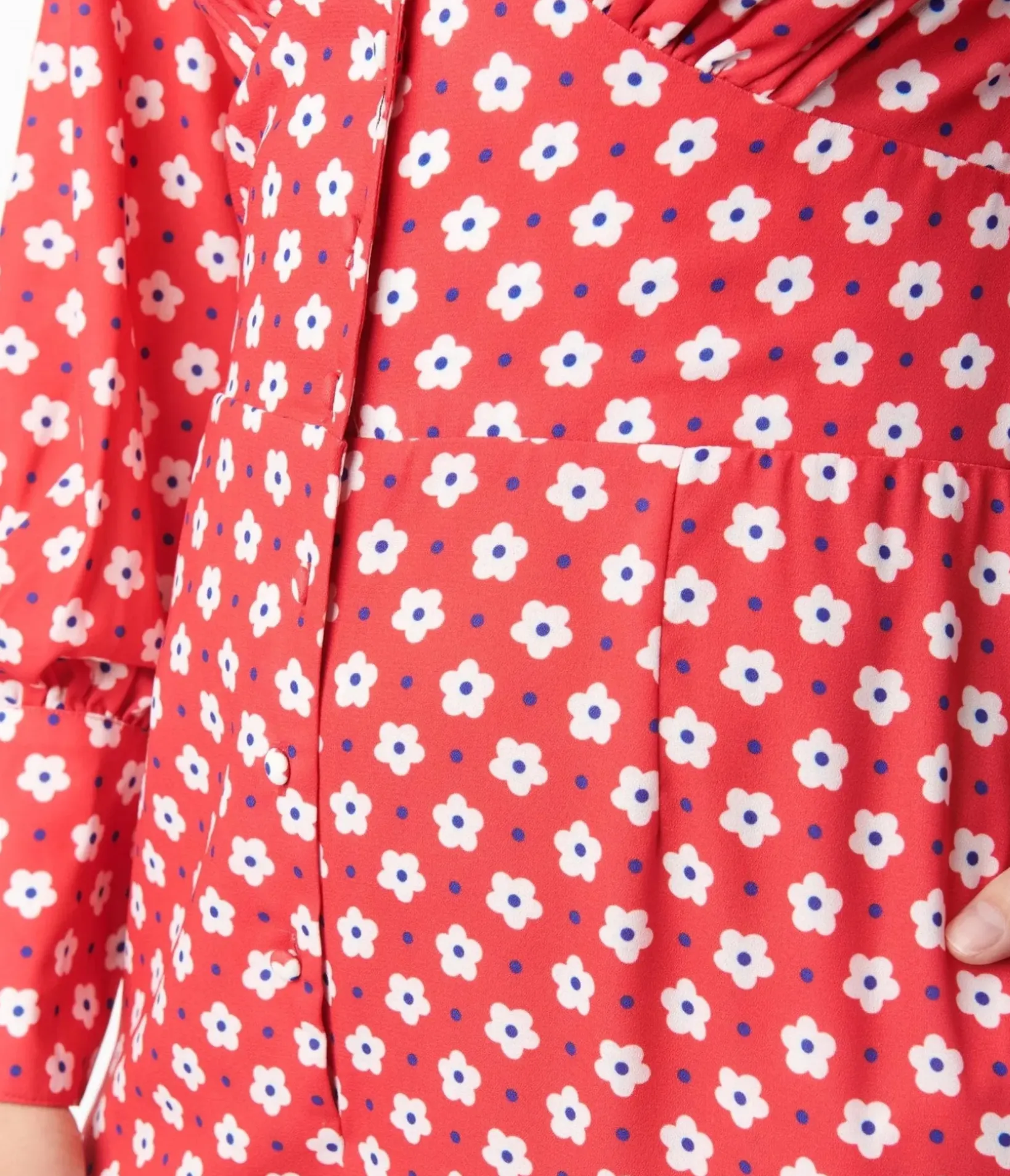 Unique Vintage All Things Red>1970s Red & Hawana Floral Print Jumpsuit