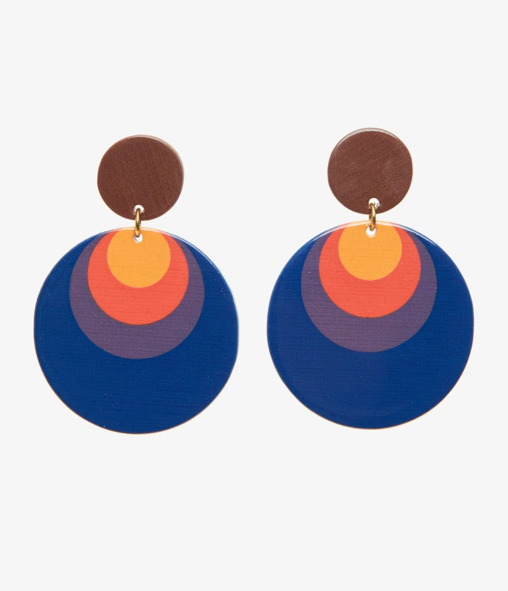 Unique Vintage Earrings>1970s Retro Circle Drop Earrings