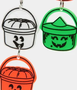 Unique Vintage Halloween|Earrings>1980s Retro Trick Or Treat Halloween Bucket Earrings