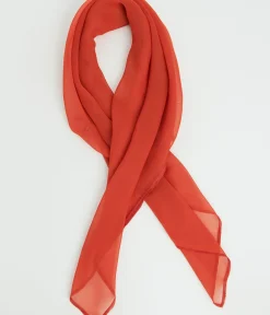 Unique Vintage Hair Scarves|Gloves & Scarves>1950s Rust Orange Chiffon Hair Scarf