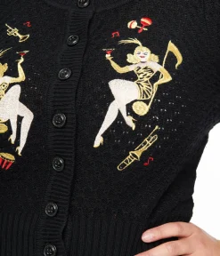 Unique Vintage Sweaters & Cardigans|All Things Black>1950s Showgirls Cropped Cardigan