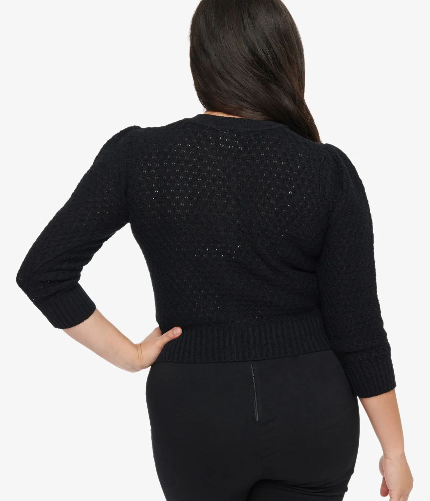 Unique Vintage Sweaters & Cardigans|All Things Black>1950s Showgirls Cropped Cardigan