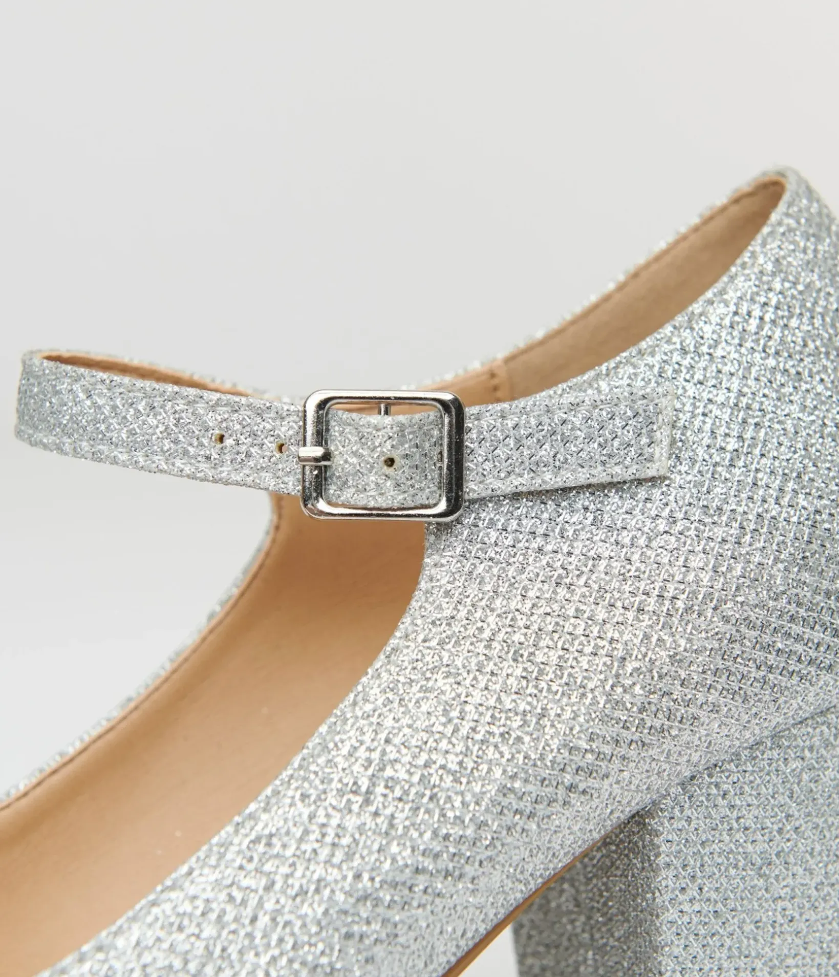 Unique Vintage Special Occasion|Heels>1950s Silver Square Toe Mary Jane Pumps