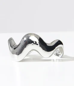 Unique Vintage Bracelets>1960s Silver Wavy Bracelet