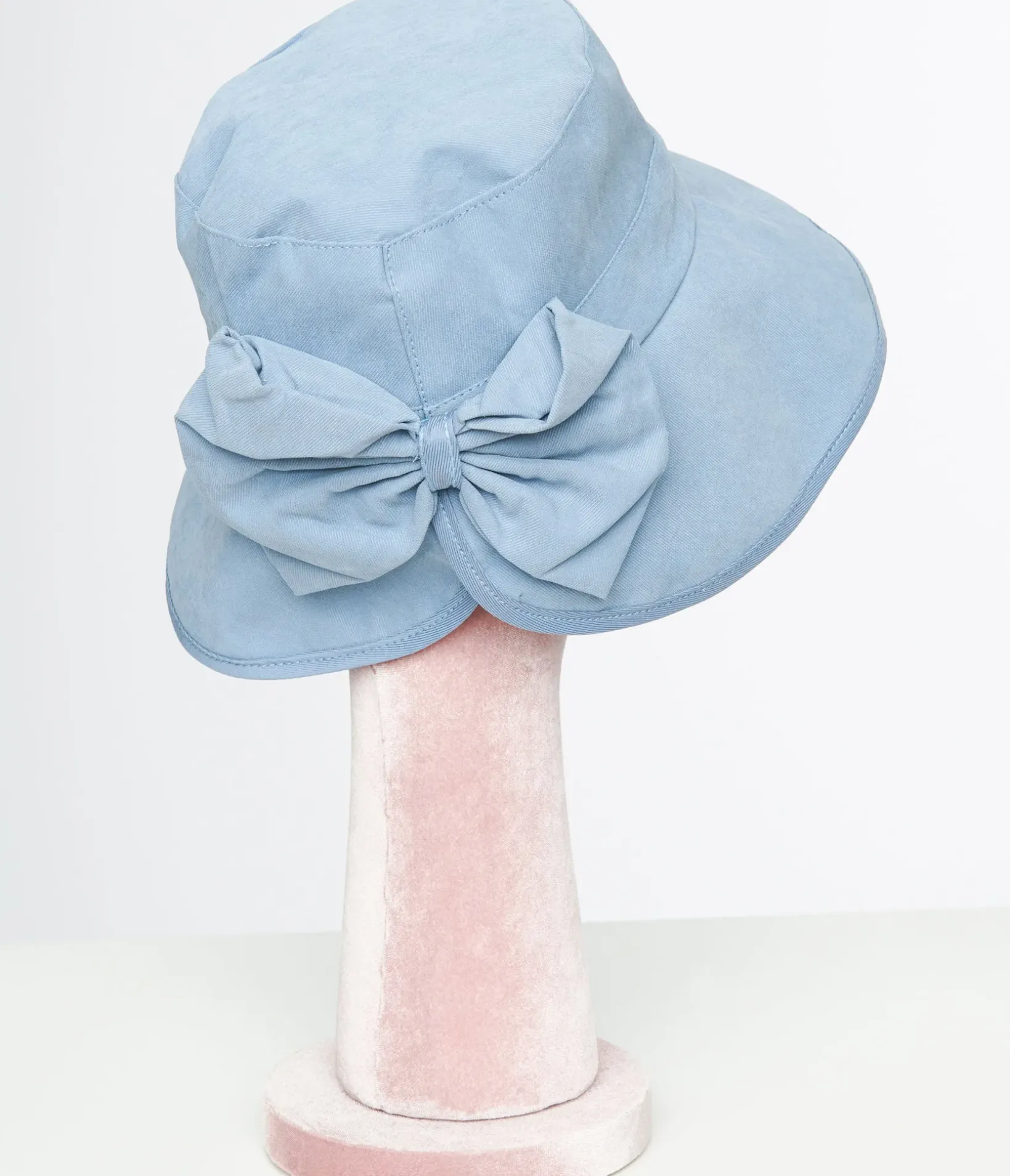 Unique Vintage Summer Vacation>1950s Sky Blue Bow Hat