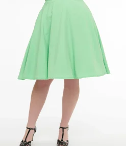 Unique Vintage Fit & Flare|Fit & Flare>Steady 1950s Mint Green High Waist Thrills Skirt