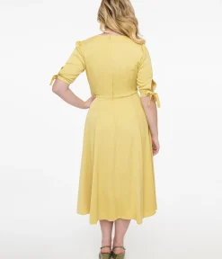 Unique Vintage Swing|Everyday Dresses>1940s Yellow Bella Swing Dress