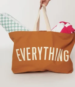 Unique Vintage Tote Bags>Tan Everything Tote Bag