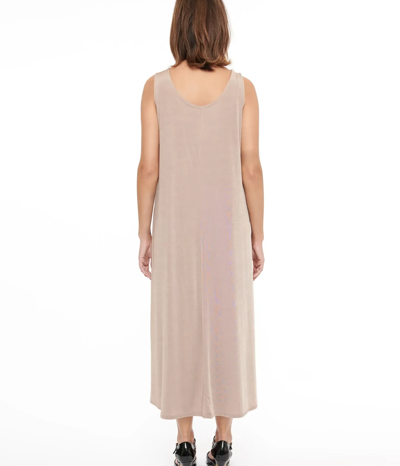 Unique Vintage Everyday Dresses>Taupe Slip Maxi Dress