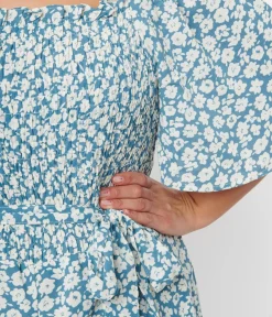Unique Vintage Rompers & Jumpsuits|Rompers & Jumpsuits>Teal Floral Palazzo Jumpsuit