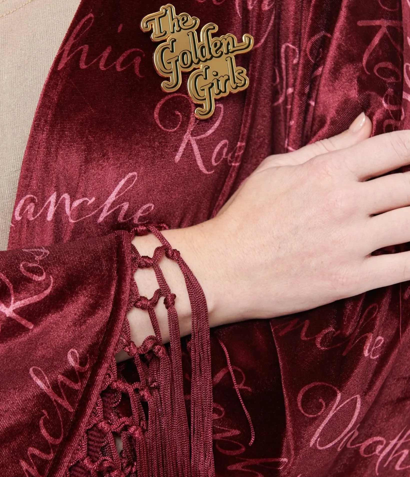 Unique Vintage Jackets|Coats & Jackets>The Golden Girls x Burgundy Velvet Blanche Kimono