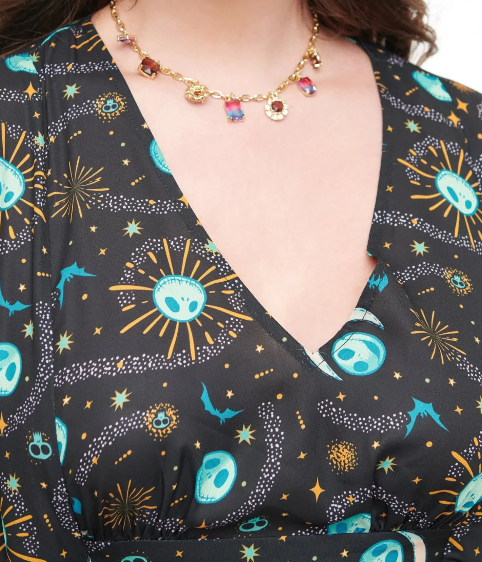 Unique Vintage Maxi|Caftans>Tim Burton's The Nightmare Before Christmas by Black Celestial Nightmare Before Christmas Caftan Dress