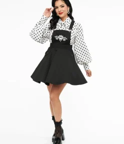 Unique Vintage Skirts|All Things Black>Tim Burton's The Nightmare Before Christmas by Black Nightmare Before Christmas Brionne Pinafore Skirt