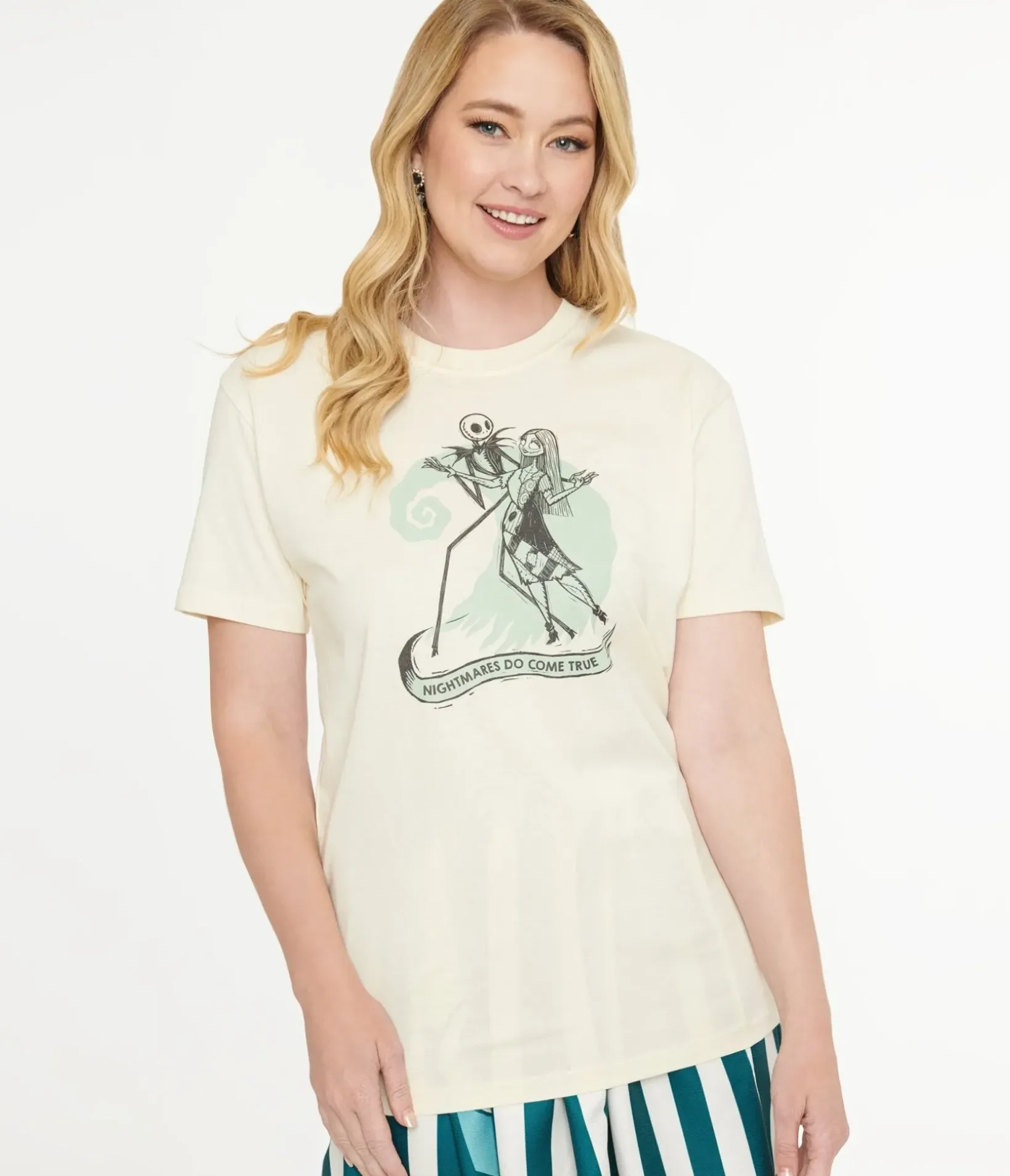 Unique Vintage Graphic Tees>Tim Burton’s The Nightmare Before Christmas by Jack & Sally Nightmares Do Come True Unisex Graphic Tee