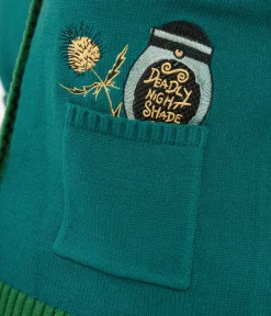 Unique Vintage Sweaters & Cardigans>Time Burton's The Nightmare Before Christmas by Teal Deadly Night Shade Cardigan