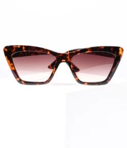Unique Vintage Sunglasses>Tortoise Square Cat Eye Sunglasses