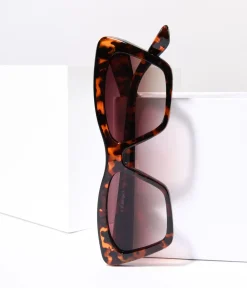 Unique Vintage Sunglasses>Tortoise Square Cat Eye Sunglasses