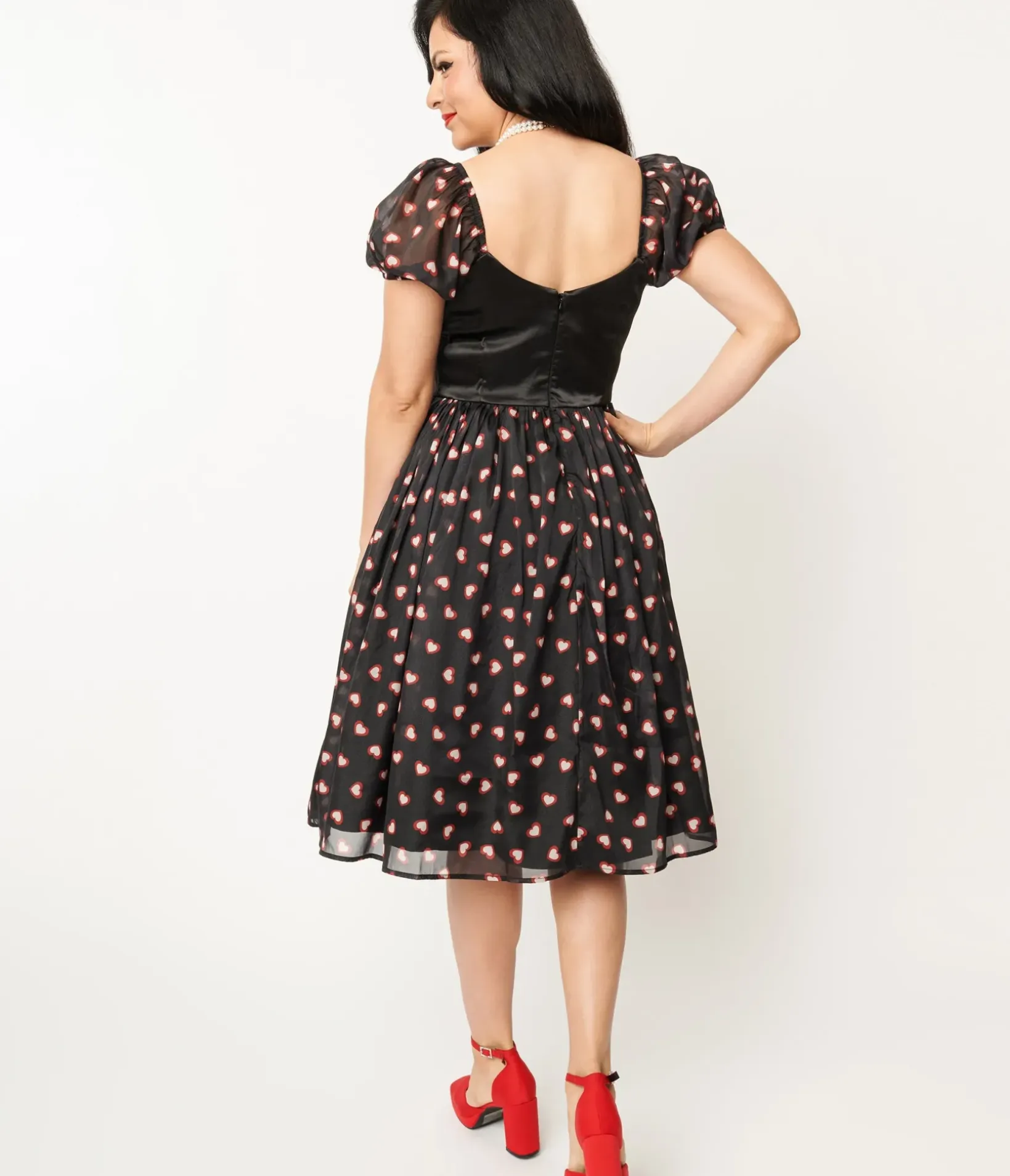 Unique Vintage Swing|Everyday Dresses>Black Cupid's Lover Swing Dress