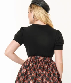 Unique Vintage Sweaters & Cardigans|All Things Black>Black Halloween Embroidered Sweater