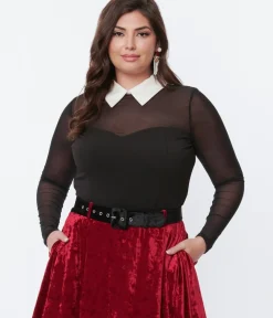 Unique Vintage All Things Black|Work Wear>Black Mesh Bodysuit