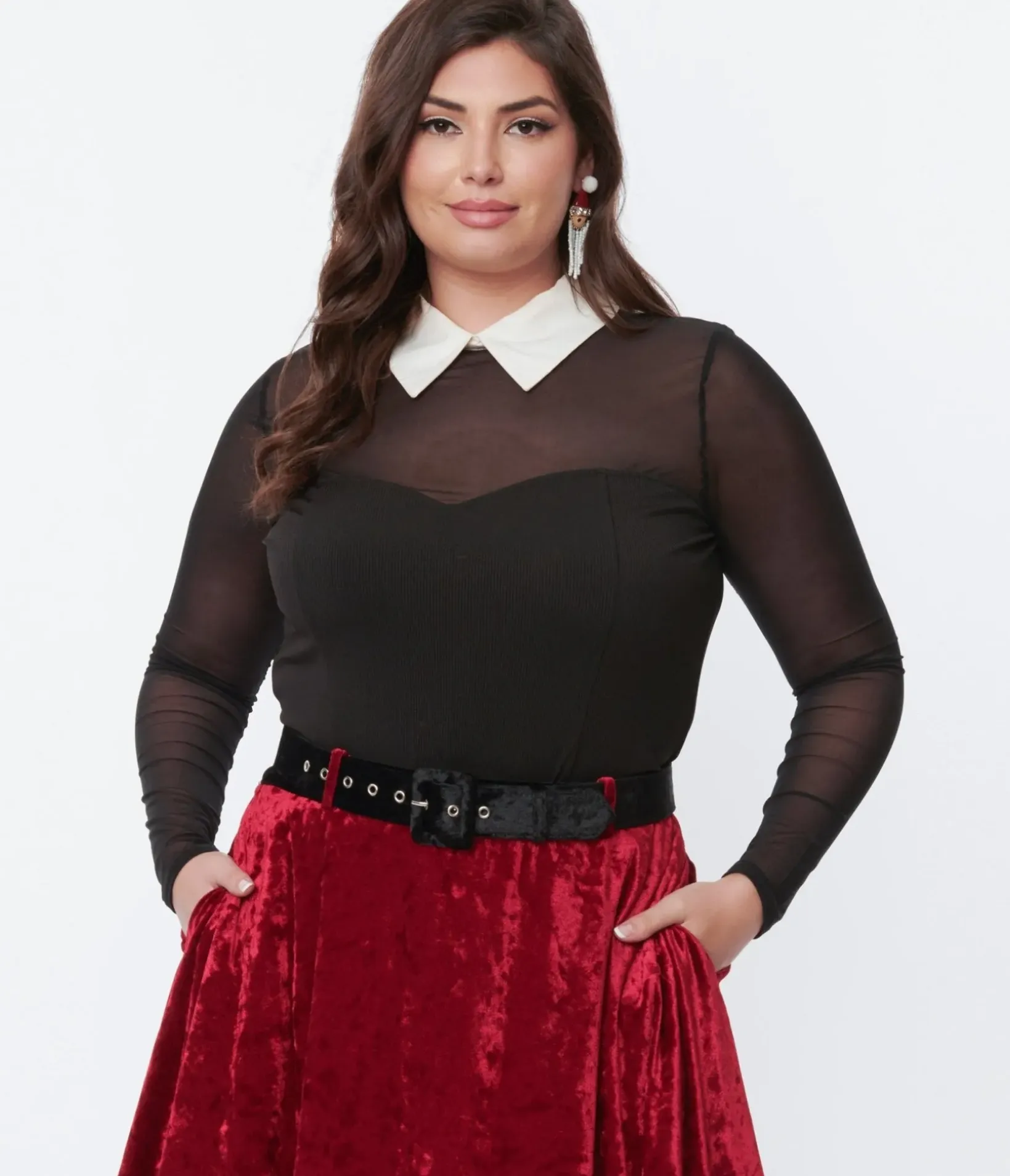 Unique Vintage All Things Black|Work Wear>Black Mesh Bodysuit