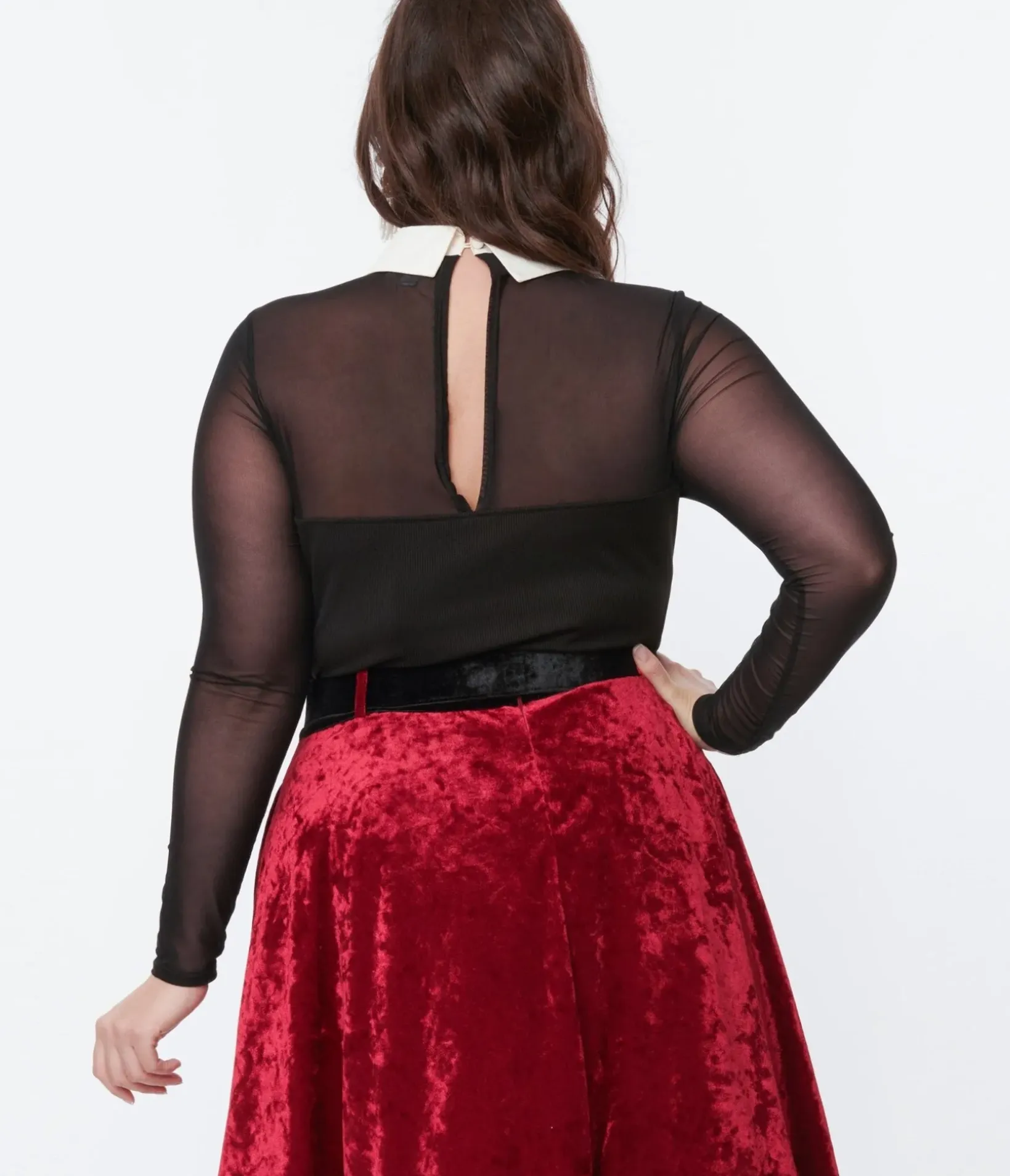 Unique Vintage All Things Black|Work Wear>Black Mesh Bodysuit
