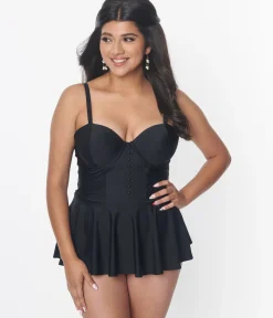 Unique Vintage One Piece Swim|All Things Black><noscript><img width=